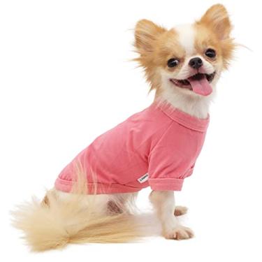 Imagem de LOPHIPETS Camiseta 100% algodão para cães pequenos xícara de chá chihuahua yorkie roupas de cachorro-rosa/P