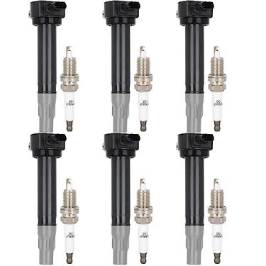 Imagem de ECCPP UF502 6 bobinas de ignição com 6 velas de ignição de irídio para Dodge Charger Nitro Grand Caravan Town Country S para EBRing 2.7L 3.5L 4.0L V6 2006 2007 2008 2009 2010 UF502 C1522 5C1565