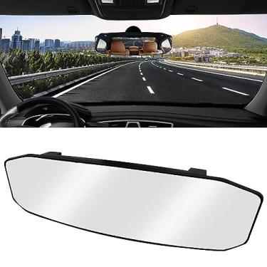 Imagem de NTNEV Espelho retrovisor grande de 30,5 cm x 8,5 cm, espelho retrovisor panorâmico antirreflexo, espelho retrovisor interno universal para carros e caminhões SUV
