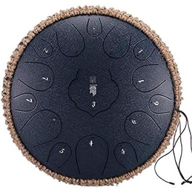 Imagem de Tambor de língua de aço de liga, gongo, tambor de panda, tambor de tambor de aço, bateria e percussão, tambor de handpan, instrumentos de percussão, azul marinho, 12 polegadas e 13 notas