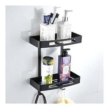 Imagem de ANNBKA Prateleiras de chuveiro montadas na parede douradas 304 aço inoxidável quadrado saboneteira de banheiro prateleira de chuveiro de banho, suporte de xampu de banho, suporte de cesta prateleira