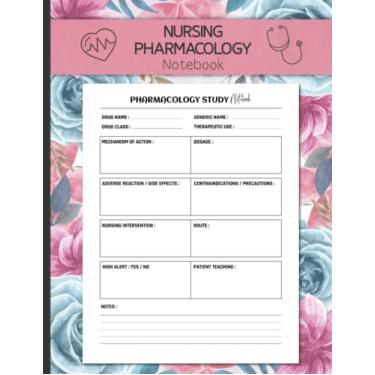 Imagem de Caderno de farmacologia de enfermagem: caderno de modelo de medicamento em branco para estudantes de enfermagem - 120 páginas