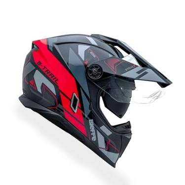 Imagem de Capacete Moto Bieffe B-trail Conquest Preto Vermelho Com Óculos Interno (58)