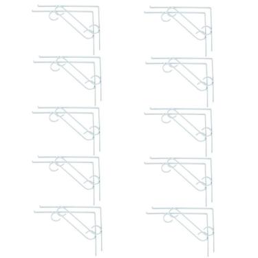 Imagem de Kit 20 Cantoneira Branca Suporte Em S P/ Vidro 20X30Cm