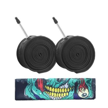 Imagem de iEllevie 29x1.9/2.3 F/V 48L Válvula Presta Bicicleta Interior Tubos de Pneu - Válvula Presta de 48 mm - Pacote com 2 - Headwear grátis para uso externo