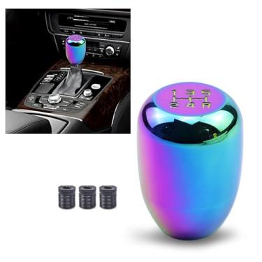 Imagem de UGSHY 1 peça de alavanca de câmbio manual do carro, M12 x 1,25 liga modificada onda alavanca de mudança de alavanca com 3 adaptadores, substituição de botão de mudança rosqueada, acessórios interiores