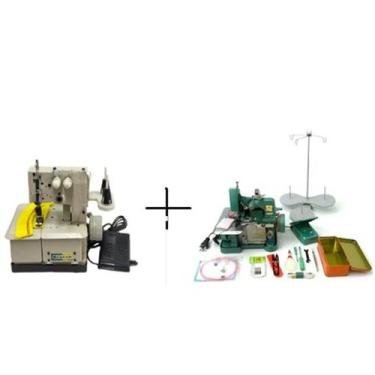 Imagem de Galoneira + Overlock Semi Industriais De 02 Agulhas-portatil - Bracob,