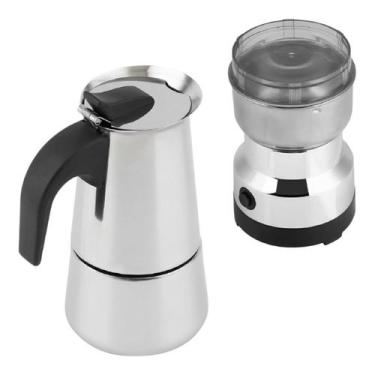 Imagem de Moedor Café Elétrico 110V + Cafeteira Italiana Moka 450Ml - Kadê