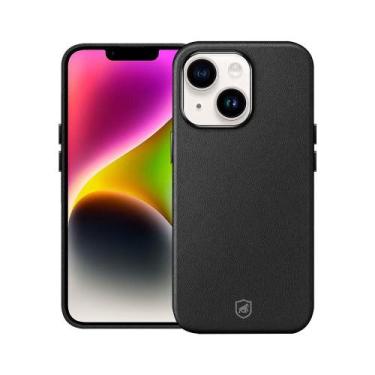 Imagem de Capa case capinha para iPhone 14 - Couro Dual Magsafe - Preta - Gshiel