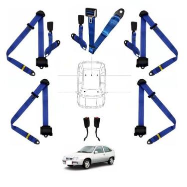 Imagem de Kit cinto de segurança COMPLETO para CHEVROLET KADETT + fechos - HCML,