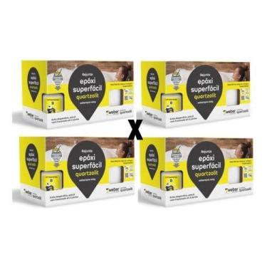 Imagem de Caixa Com 4 unidades Rejunte Epóxi Quartzolit 1kg Cinza Platina