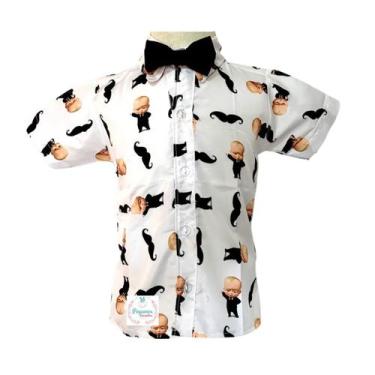 Imagem de Camisa Infantil Temática Poderoso Chefinho e Gravata - Pequenos Encant