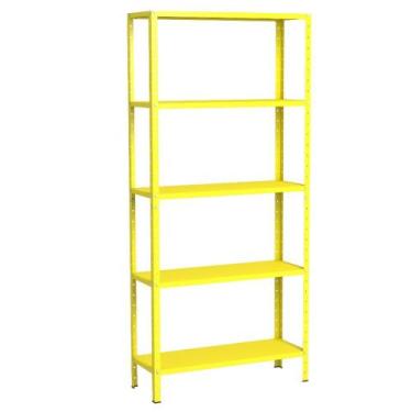 Imagem de Estante Aço 5 Prateleiras Livros Cozinha Quarto EAF005 Amarelo - Elite