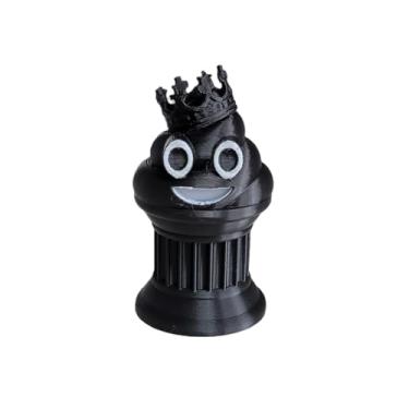 Imagem de Znet3D Troféu Mini King Poop Emoji - Prêmio ou Presente Perfeito - 7,6 cm de altura - Com um Emoji de cocô sólido com uma coroa em um pilar de coluna com olhos brancos e pretos e sorriso branco