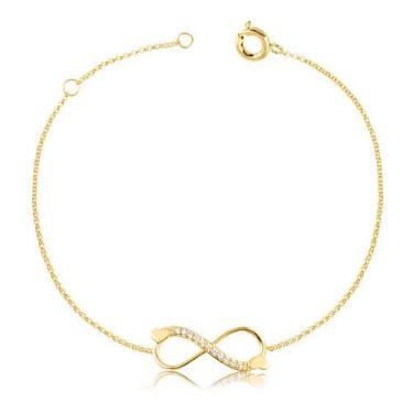 Imagem de Pulseira Infinito de Ouro 10k - Safira, Único