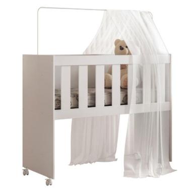 Imagem de Mini Berço 100% MDF Acompanha Colchão e Suporte Mosquiteiro - Tigus Ba