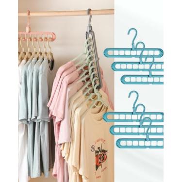 Imagem de KIT com 5 Cabide Mágico Organizador 9 Furos MultiDobrável MULTICOLORID