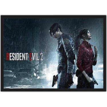 Imagem de Quadro Decorativo Resident Evil Games Jogos Geek Decorações Com Moldur