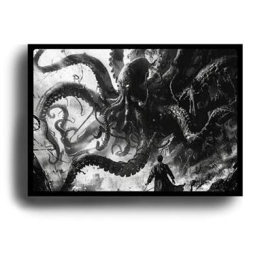 Imagem de Quadro Cthulhu, personagem de HP Lovecraft com Moldura E Acetato Taman