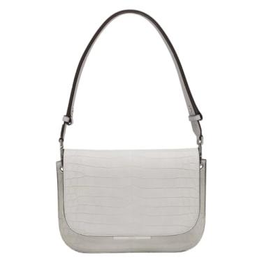 Imagem de Calvin Klein Bolsa tiracolo e ombro conversível Comet, Crocodilo de camurça cinza Dove, One Size