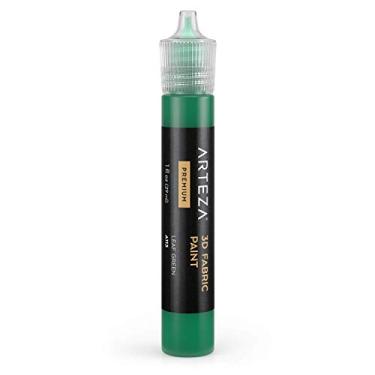 Imagem de Arteza Tinta de tecido 3D, folha verde A113, tubo de 28 g, tinta têxtil segura para lavadora e secadora para roupas, acessórios, cerâmica, vidro e projetos DIY