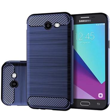 Imagem de Gufuwo Capa para Galaxy J3 Prime/J3 Emerge/Express Prime 2/Amp Prime 2/J3 Mission/J3 Eclipse/J3 Luna Pro, capa fina fina de fibra de carbono TPU capa protetora traseira para Samsung Galaxy J3 2017