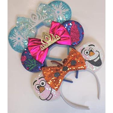 Imagem de CLGIFT Frozen Inspired Minnie Ears Headband, Olaf Minnie Ears (ANNA ELSA OLAF)