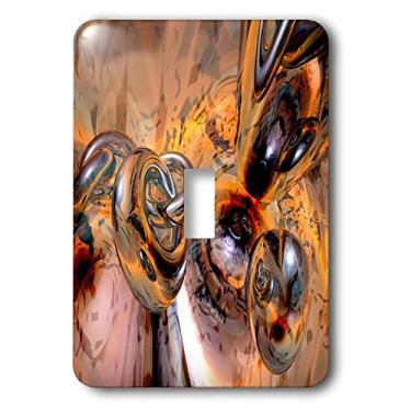 Imagem de 3dRose Lsp_19437_1 Anéis de metal vazio abstrato em um interruptor de alternância simples de mundo digital 3D colorido e reflexivo