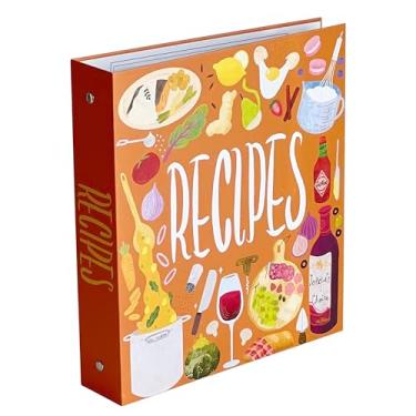 Imagem de Fichário de receitas com protetores de folha, livro de receitas para escrever em suas próprias receitas, fichário estético de 3 anéis com mangas de plástico, cartões de receitas em branco e divisórias