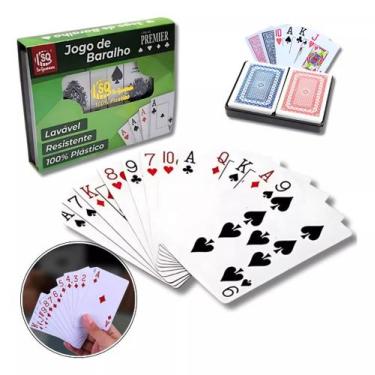 Imagem de Baralho Duplo Resistente Lavável 100% Plástico 104 Cartas - JOGOS