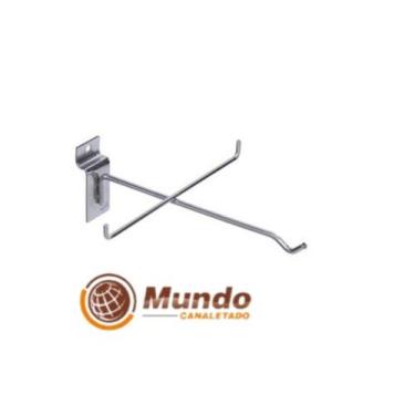 Imagem de Gancho expositor de óculos cromado p/ painel canaletado 25pçs - Mundo 