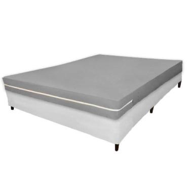 Imagem de Capa para Colchão Casal Cinza em Malha 100% Algodão Alta Gramatura 160