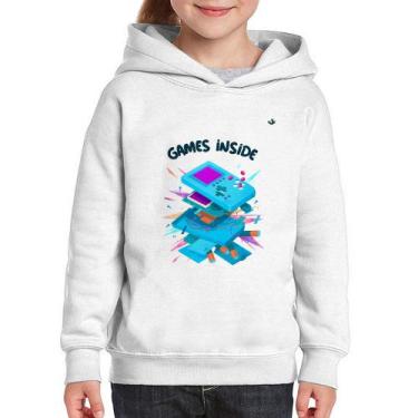 Imagem de Moletom Infantil Games Inside - Foca na Moda, Branco, 10