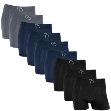 Imagem de Kit 9 Cueca Boxer Box Basic Microfibra Sem Costura Elastano - RP, 3 pr