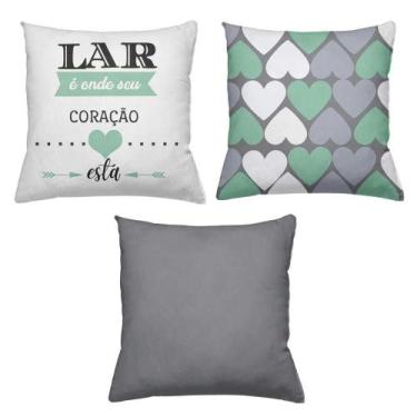 Imagem de Kit 3 Almofadas Decorativas Cheias 40 x 40 Lar - Deluzz