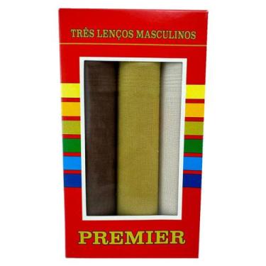 Imagem de Conjunto De Lenços Masculinos 32cm 100% Algodão - Premier, Marrom