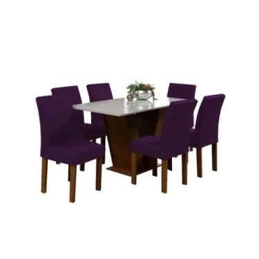 Imagem de Kit 4 Capa De Cadeira Com Elástico Sala Cozinha Luxo - Dennis Confecçõ