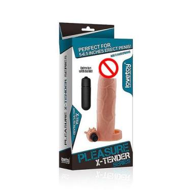 Imagem de Capa Extensora X-tender 20,8 x 5 cm Com Cápsula Vibratória Peniana - L