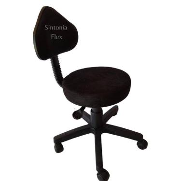 Imagem de Cadeira Mocho Verona  com regulagem de altura  com base com rodízio suede preto