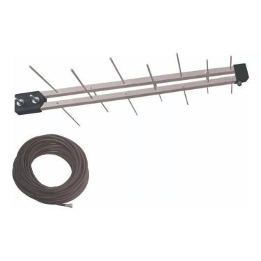 Imagem de Kit Antena Externa TV Log Technosat 16 Elementos + Cabo
