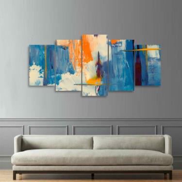 Imagem de Quadro decorativo Abstrato Mosaico 5 Peças Para Sala Quarto