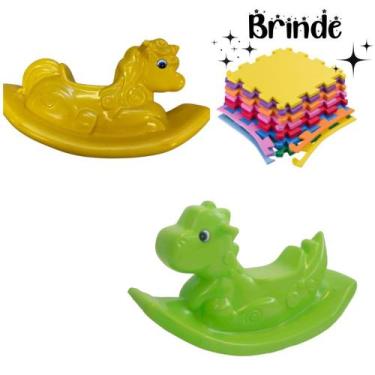 Imagem de Diversão ao Ar Livre: Gangorra Unicórnio e Dino com Tatames Inclusos -