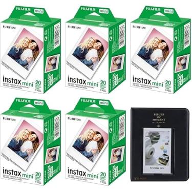 Imagem de Fujifilm Filme de câmera instantânea Instax Mini: 100 fotos no total, (10 folhas x 10) pacote com mini álbum de fotos instax de 64 bolsos Slinger - capture memórias a qualquer hora, em qualquer lugar