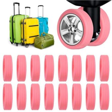 Imagem de Kit Com 16 Unidades Protetor Silicone Para Rodas Mala Bagagem - Protet