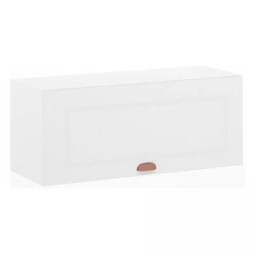 Imagem de Armário Aéreo Basculante 90 cm 1 Porta Cristal Luciane Móveis, Branco 