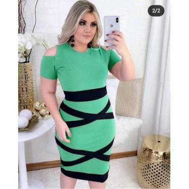 Imagem de Vestido Midi Plus Size X Moda Feminina Evangélica - MISS FLOWER, Verde