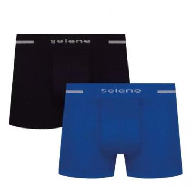 Imagem de Kit 02 Cuecas Boxer MIcrofibra  Sem Costura Selene 11150, P, Sortido
