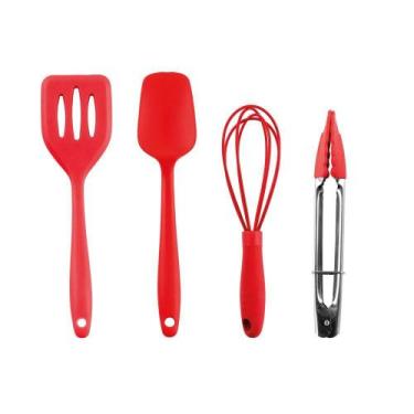 Imagem de Jogo 4Un Espátula Multiuso Vermelhas de Silicone Chef Kids para Receit