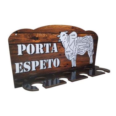 Imagem de Porta Espeto de Parede 33x10,5x18 Mdf Madeira Adesivado - ATACADÃO DO 