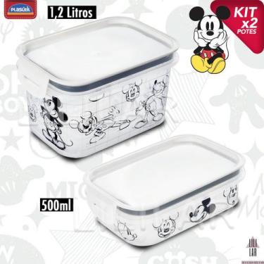 Imagem de Pote Hermético Trava Mais Empilháveis Alta Vedação Mickey - PLASUTIL